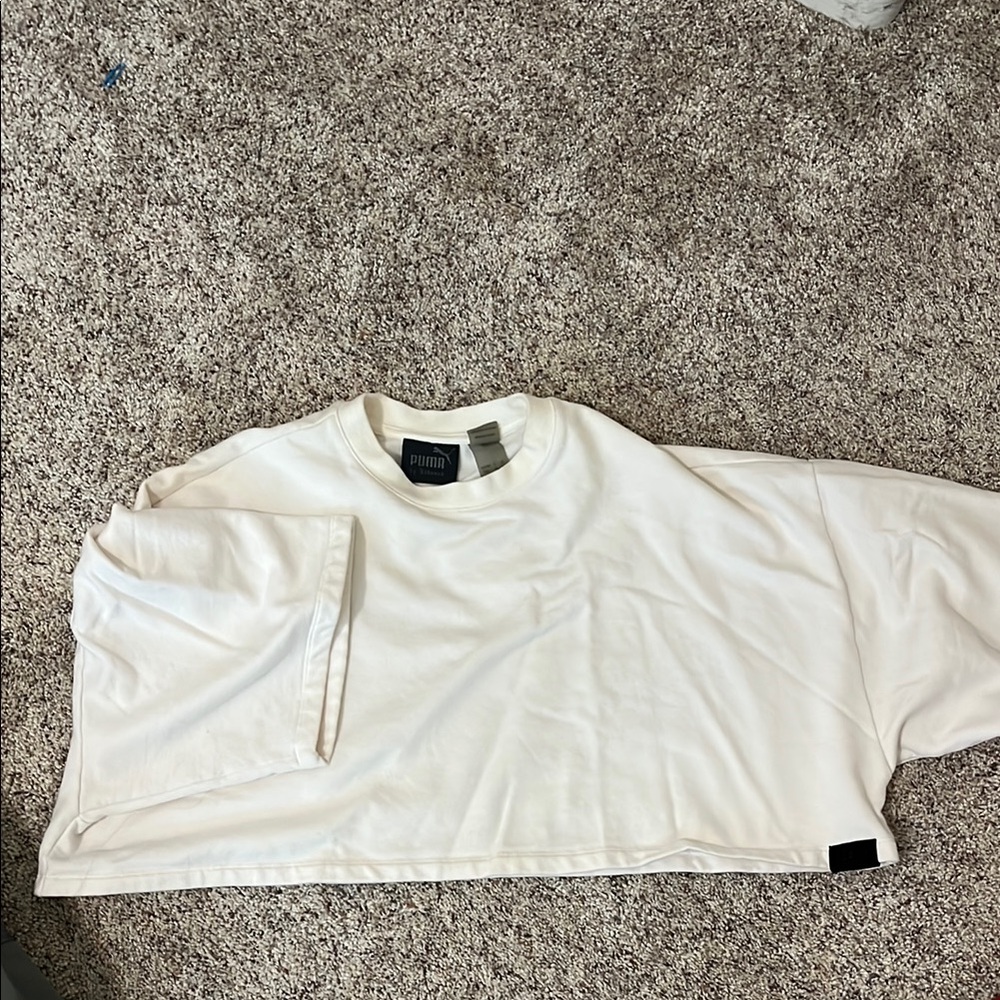 Puma by Rihanna white oversized crop top sweater